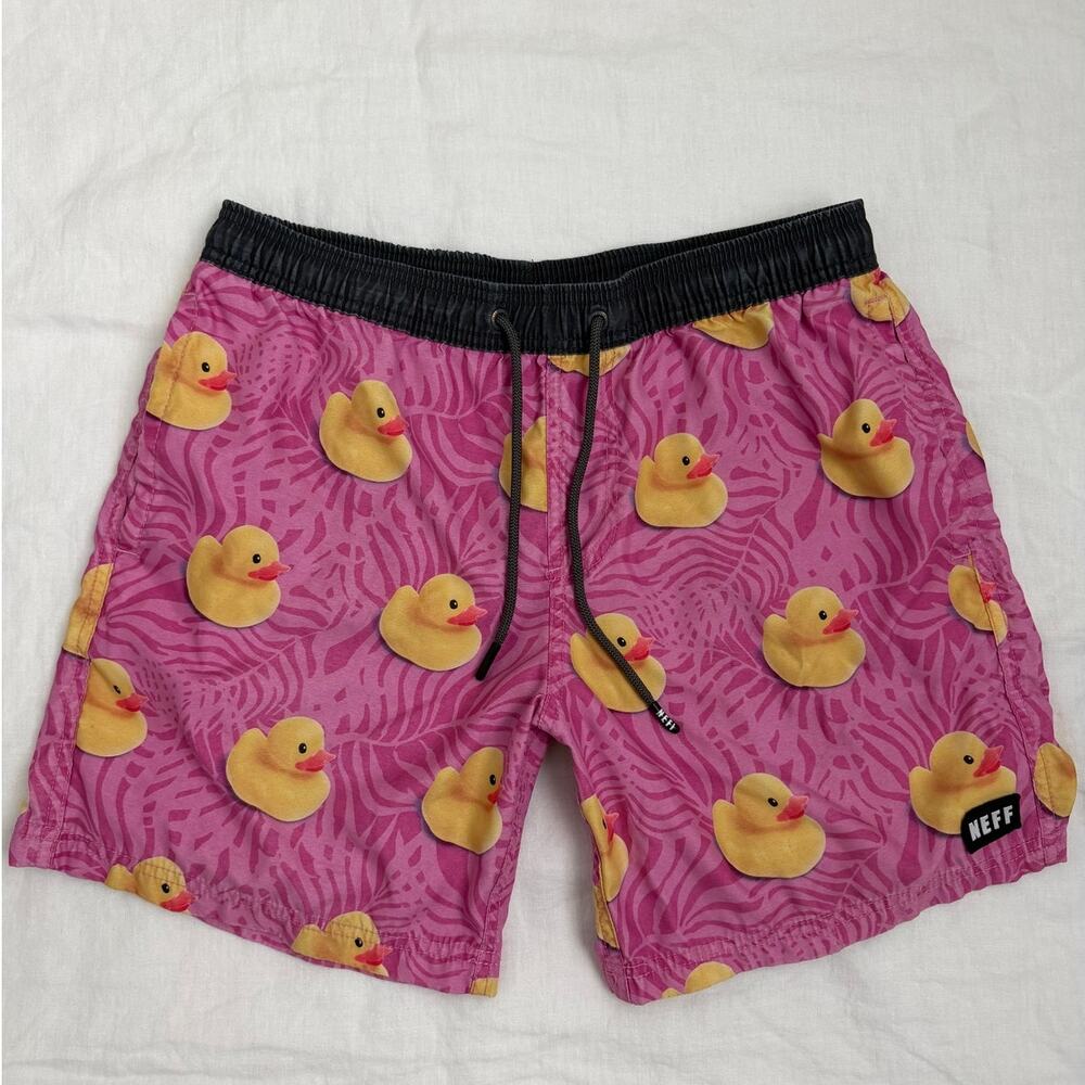 Neff Magenta Rubber Ducky Hot Tub Swim Trunks